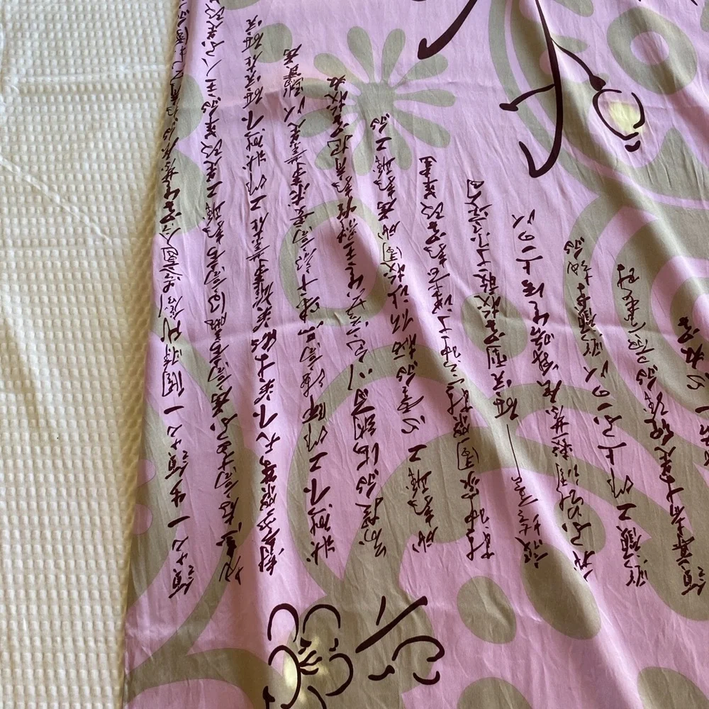 Handmade Scarf Silk Long Purple Lilac Gray 65”